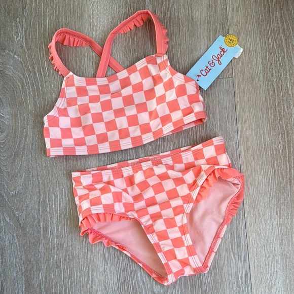 Pink Checkered Bikini Set - Picture 1 of 3